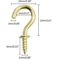 thumbnail image 2 of 100 Pcs 1/2" Ceiling Cups Hooks Screw Hooks Ceiling Cup Hooks Self-Tapping Screws Hooks Gold, 2 of 6