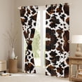 thumbnail image 3 of jejeloiu Vintage Cattle Hide Black Out Curtains,Rustic Farmhouse Cabin Curtains Pack of 2 (42x63 Each) For Boys Girls, 3 of 6