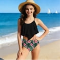 thumbnail image 5 of Brqkzdu Modest Swimwear Tankini for Girls Ruffled Swim Top Tummy Control Floral High Waisted Shorts Tankini Swimsuit, 5 of 7