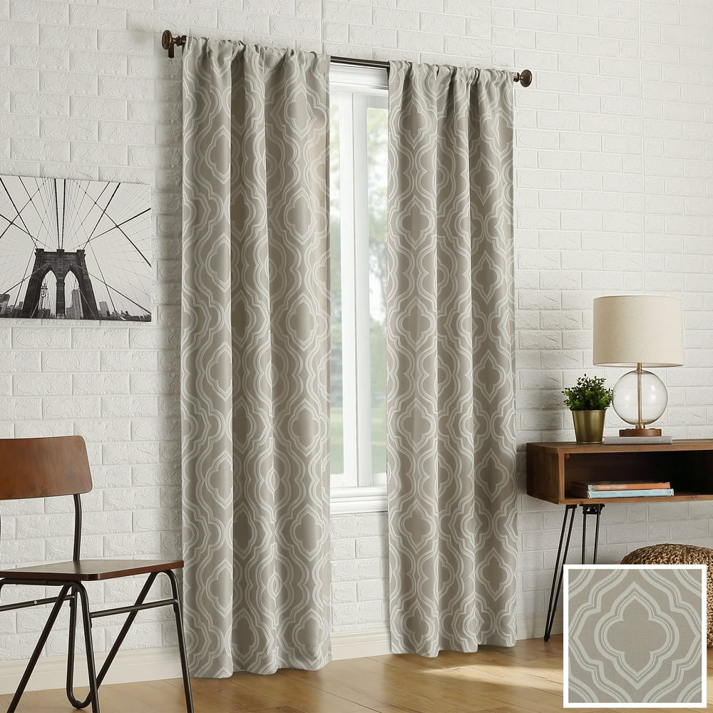 Sun Zero 2Pack Kenzie Trellis Jacquard Blackout Rod Pocket Curtain