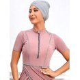 thumbnail image 5 of Maillot de Bain pour Femmes, Combinaison à Manches Courtes, Fermeture Éclair devant, 3 Pcs, 4TG, 5 of 5