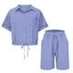 thumbnail image 5 of Vestidos Casuales Para Mujer, Blusas De Mujer De Moda Conjunto de blusa y pantalones cortos de lino para mujer, con solapa, manga corta y botones sueltos, para verano, 5 of 7