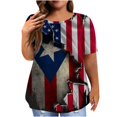 thumbnail image 2 of Patlollav July 4Th Tshirt For Women Plus Size Short Sleeve Tops Stripe Print Oversize Blouses Independence Day Round Neck Tee Shirt, 2 of 6