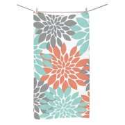 MYPOP Dahlia Flore Shower Towel Bathroom Bath Towel 30x56 inches