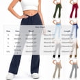 thumbnail image 3 of Smsaxvxz Womens Drawstring Tie Flared Yoga Pants Casual High Waist Workout Yoga Pants Beige L, 3 of 9