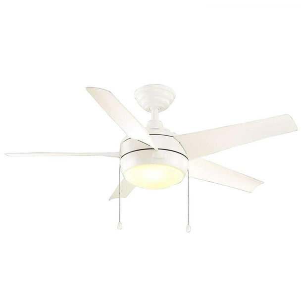 Home Decorators Collection Windward 44 In Led Indoor Matte White Ceiling Fan With Light Kit Com - Home Decorators Collection Windward 44