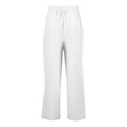 thumbnail image 4 of Kopltyrfg Linen Pants Women Drawstring Elastic Waist Casual Trousers Solid Straight Leg Ankle Length Cropped Pants with Pockets Purple L, 4 of 4