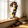 thumbnail image 5 of Kdkad Halloween Black Maple Leaf Vines, Artificial Fall Garland, Flexible Foliage Hanging Vines, Halloween Decorations for Porch, Fireplace, Railing, Table, Halloween Party Decor, 69In, 5 of 7