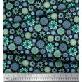 thumbnail image 3 of Soimoi Black Cotton Duck Fabric Blue Mandala Decor Fabric Printed Yard 42 Inch Wide, 3 of 3