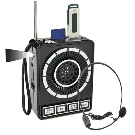 QFX Portable PA System with USB/MICRO-SD, FM Radio- Black