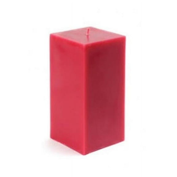 Zest Candle CPZ-140-12 3 x 6 in. Red Square Pillar Candle -12pcs-Case - Bulk