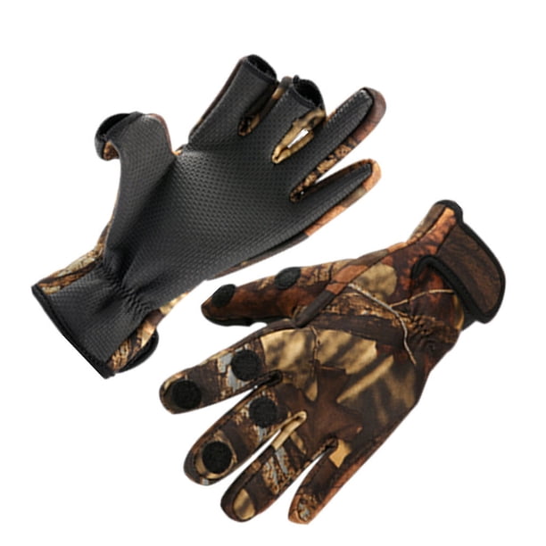 Sonducket 1 par de guantes de pesca antideslizantes para exteriores, guantes deportivos de 3 dedos cortados para hombres, guantes tácticos de para Pescar tres SG Sonducket OD000066-03B