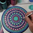 thumbnail image 2 of 8 piezas de paneles de dibujo con puntos de mandala, tablero de dibujo redondo de cartón para pintura, 2 of 6
