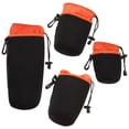 thumbnail image 3 of Miangastore Orange Drawstring Camera Lens Case with Velvet Interior for Storage Use Various Sizes Available, 3 of 9