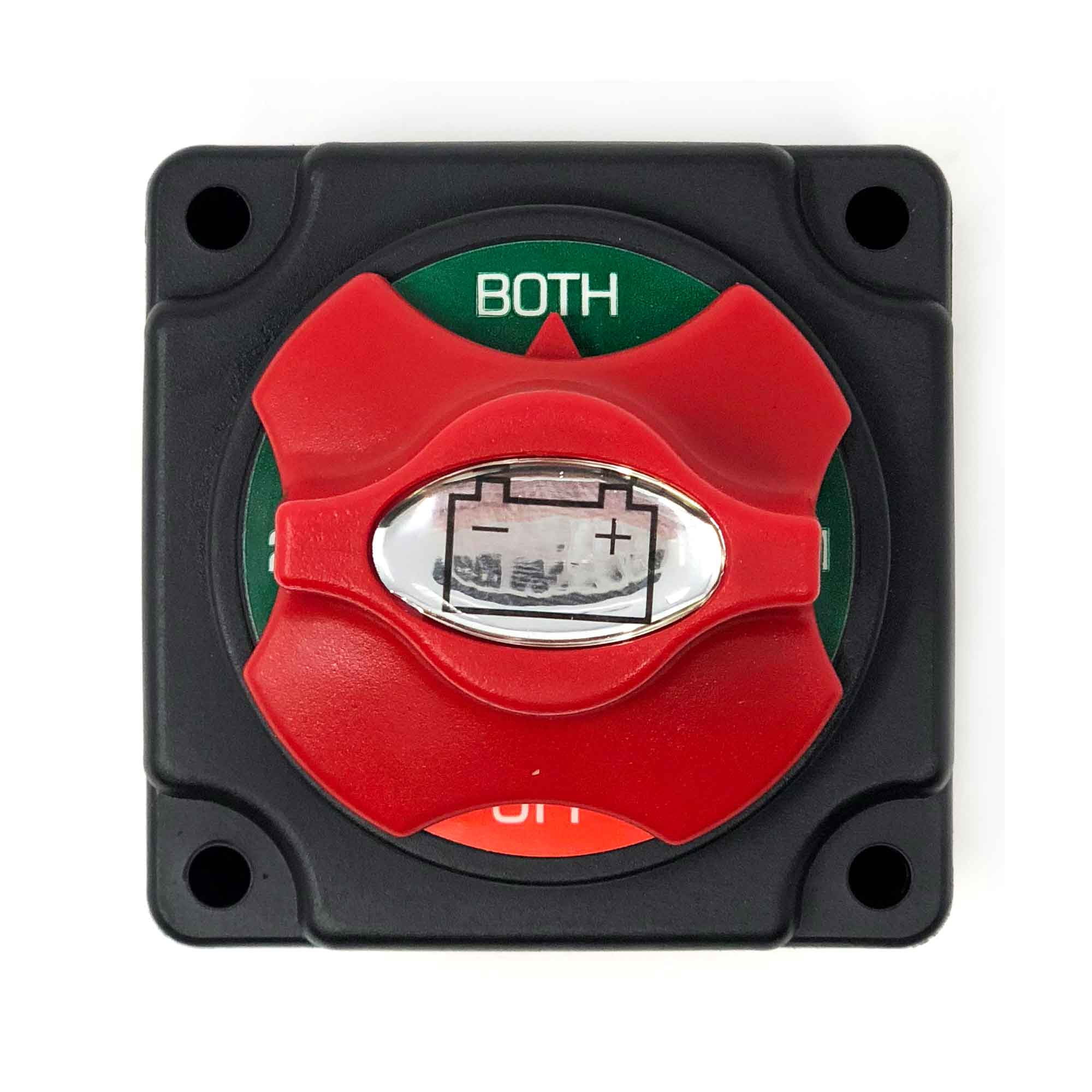 Five Oceans Battery Disconnect Switch, Marine Dual Battery Switch Off-1-2-Both with Knob, 250 Amp Continuous 350 Amp Intermittent, 12-24 Volts FO3511