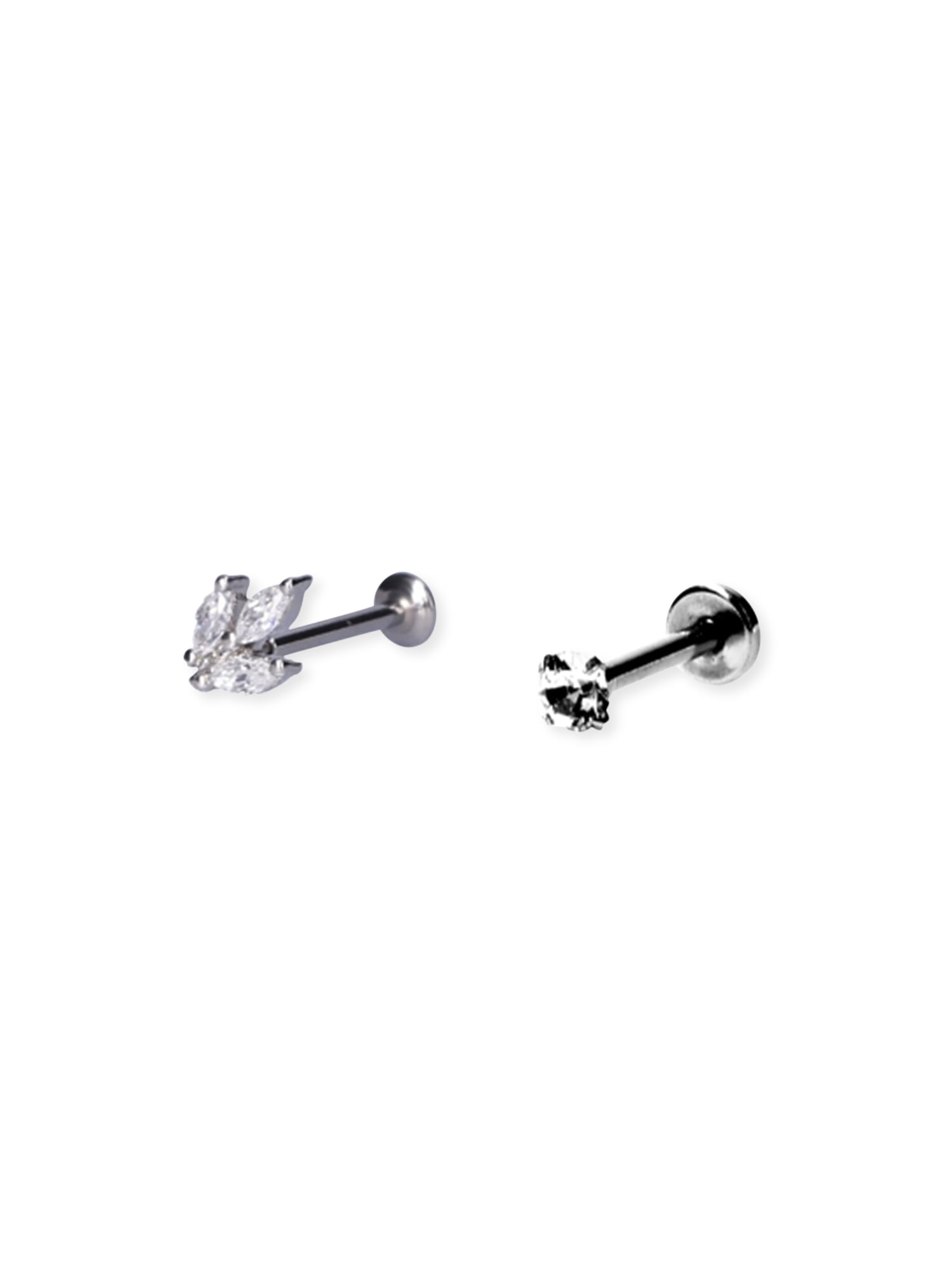 18g CZ Cartilage Flat Black, 2-Pack
