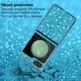 thumbnail image 4 of Compatible with Samsung Galaxy Z Flip 5 Case Glitter Bling Samsung Z Flip 5 Phone Case for Girls Cute Bumper Shockproof Protective Cases (Blue), 4 of 14