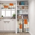 thumbnail image 6 of Orange Kitchen Curtains Grey Beige Window Curtains Valance and Tier Set 36 Inch, Contemporary Rod Pocket Short Tier Curtain, Abstract Art Small Cafe Curtains for Kitchen Decor, 6 of 6