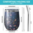 thumbnail image 5 of 12oz Stemless Wine Tumblers Pioneer Flower Vacuum Insulated Stainless Steel Travel Tumbler Cups Mug with Lid and Straw for Champaign,Cocktail,Beer with Cleaning Brush, 5 of 5