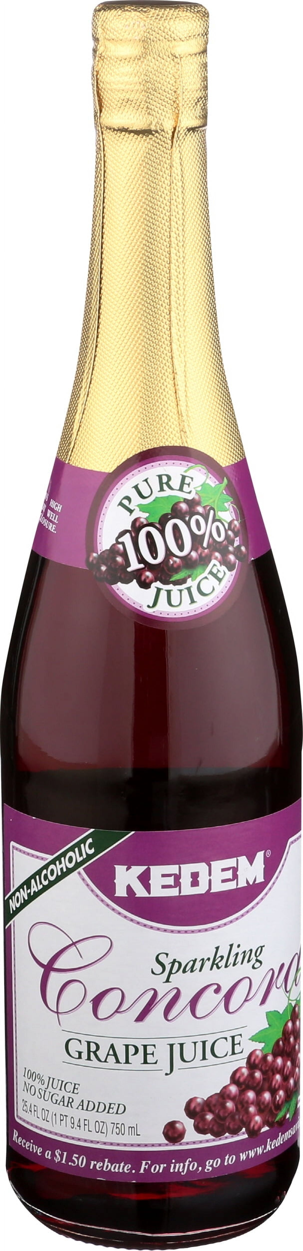 Pack of 12, Kedem Sparkling Concord Grape Juice, 25.4 fl oz
