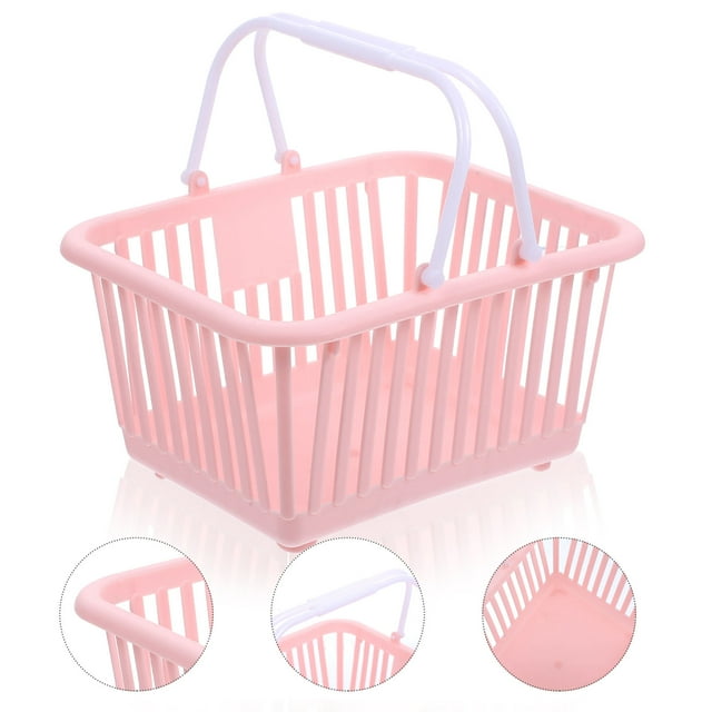 WRITWAA 3Pcs Pink Plastic Shower Basket with Open Design for Easy Drainage and Storage
