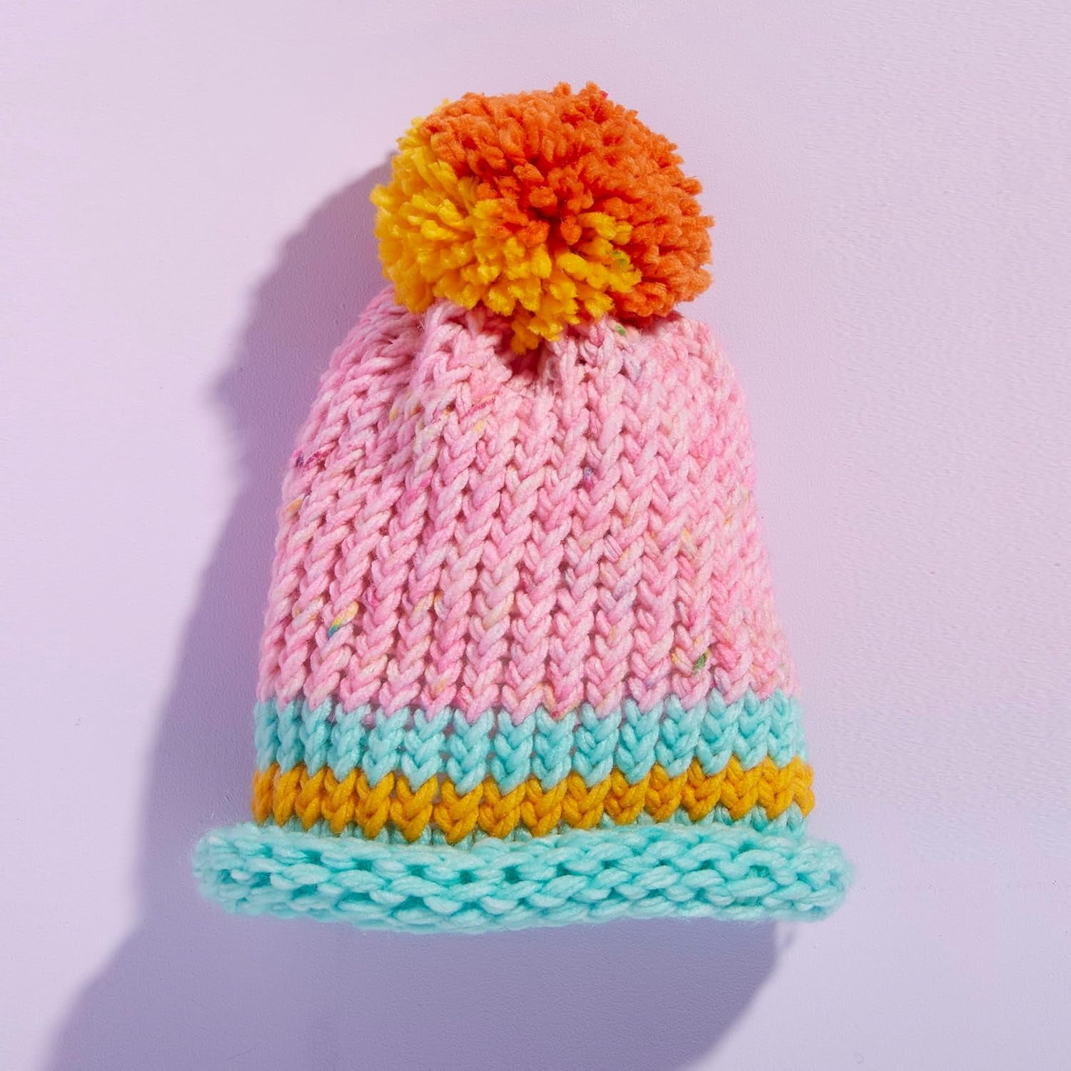 Bright Stripes - Nimble Knitter Adjustable Loom: Make a Hat, Bag & Scrunchie!