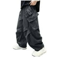 thumbnail image 2 of hengsof Children's Casual Pants Basic Trousers with Elastic Waist Loose Striped Style Fashionable Versatile, 2 of 5
