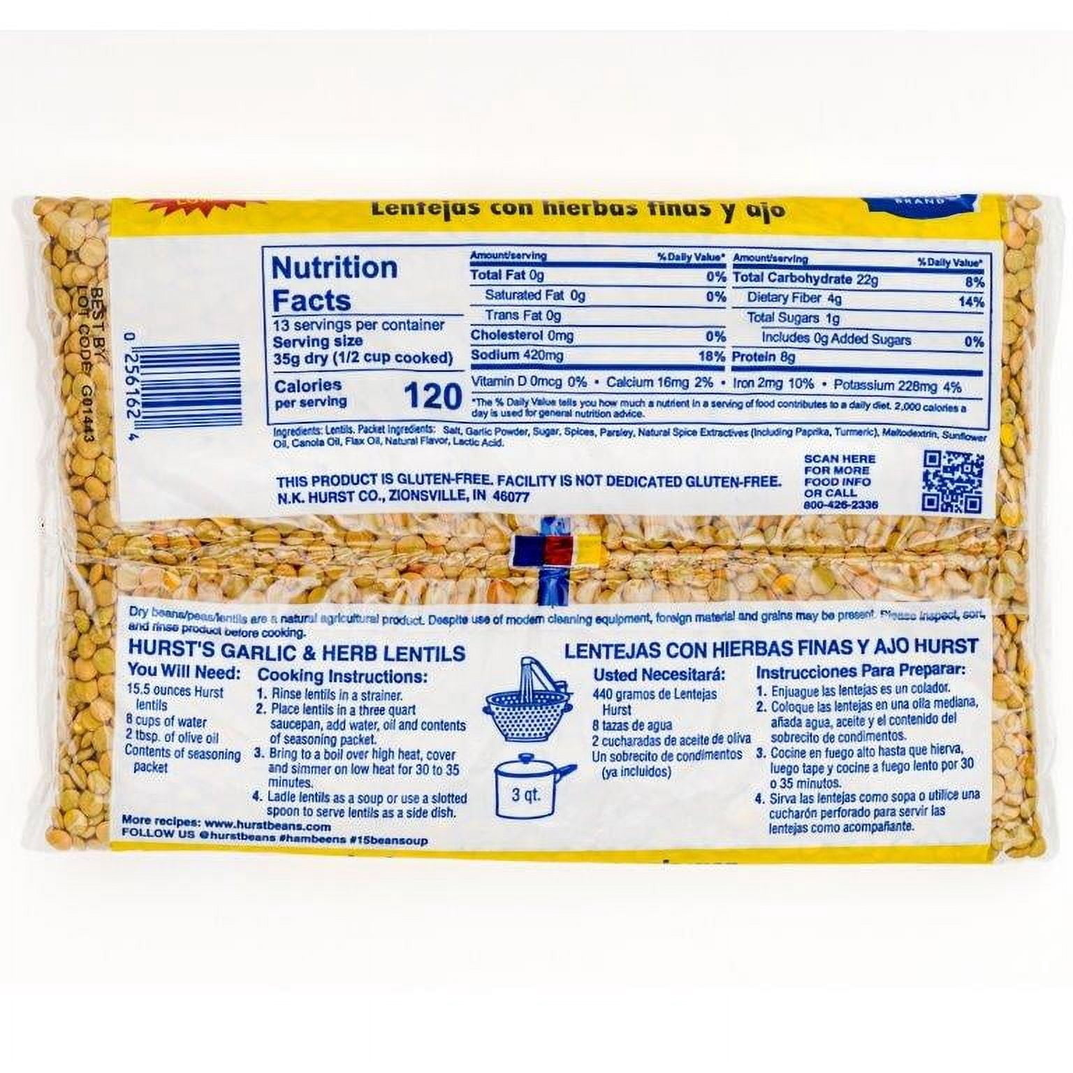 Hurst’s Garlic & Herb Lentils, 15.5 oz
