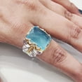 thumbnail image 5 of Blue Topaz Mans Ring, Checker Blue Topaz Gemstone Ring, November Birthstone, Two Tone Silver Jewelry, 925 Silver Ring, Designer Ring, Arabic Ring, Ottoman Turkish Ring, Christmas, Heavy Signet Ring, 5 of 8