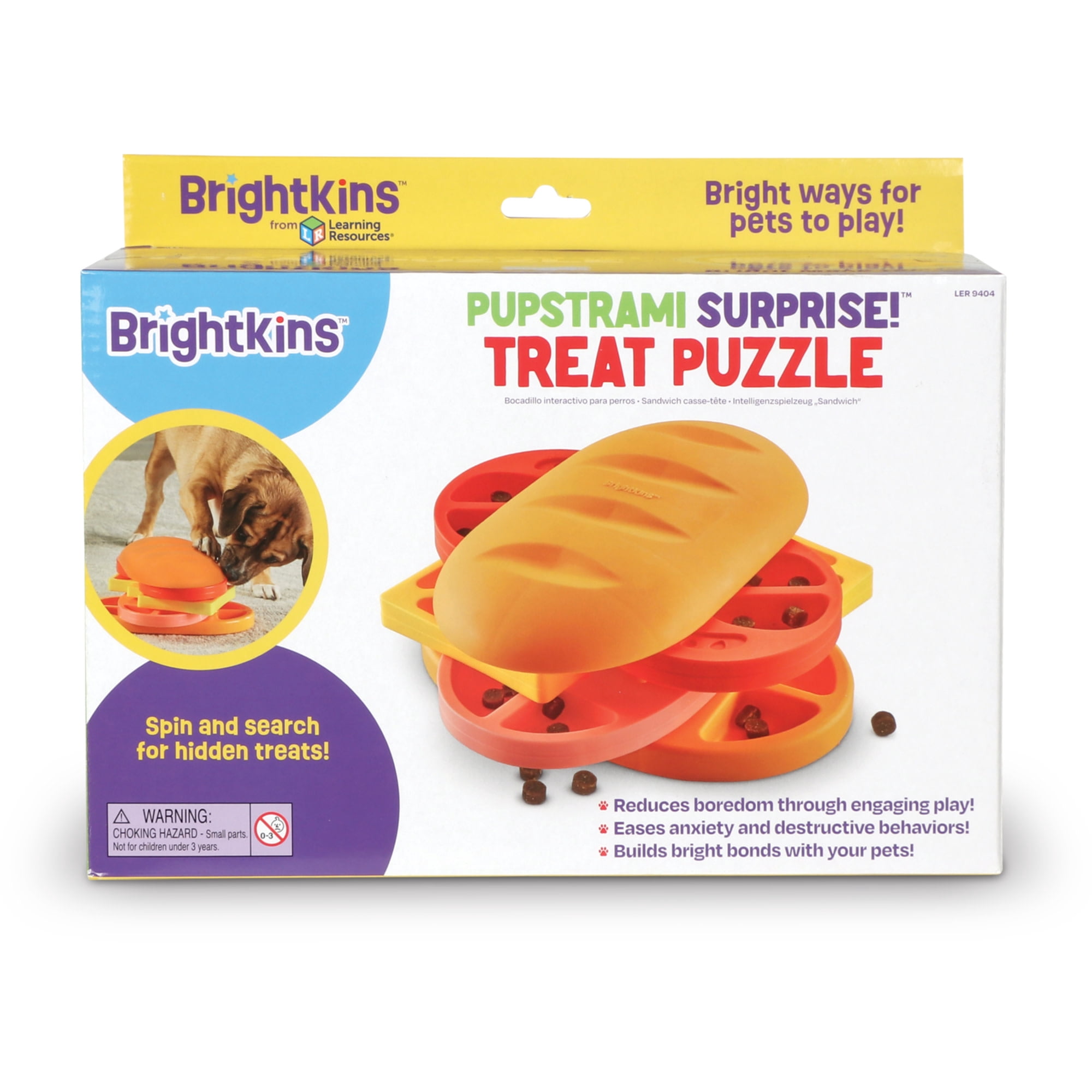 Brightkins Pupstrami Surprise! Treat Puzzle, Dog Toy Treat Dispenser for Puppy Enrichment