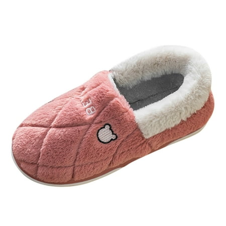 

NECHOLOGY Women Slippers with Support Winter Couples Ladies Warm Home Baotou Plush Soft Bottom Warm Womens Slippers Shoes Hot Pink 7.5