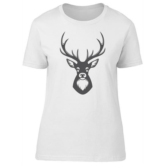 Deer Head In Black  T-Shirt Men -Image by Shutterstock, Male 4X-Large