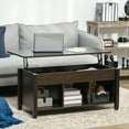 thumbnail image 2 of HOMCOM Lift Top Coffee Table with Hidden Compartment and 3 Storage Shelves, 2 of 10