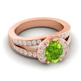 thumbnail image 3 of 2.35 Carat Natural Diamond Peridot Gemstone Wonderful Engagement Ring for Women Solid 14K Rose Gold Size 11.5 by Diamond-Capitals, 3 of 8