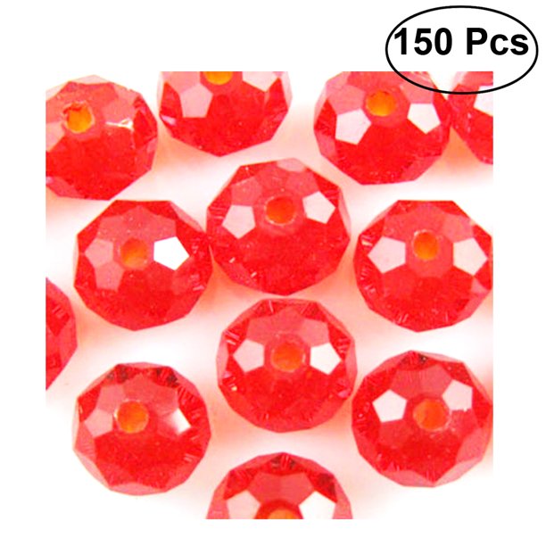 150pcs DIY Faceted Rondelle Glass Crystal Beads for Jewellery Necklace Bracelet Making 3x4mm