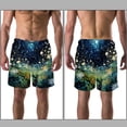 thumbnail image 3 of luoweisi Men's Beach Shorts Quick Dry Swim Trunks with Mesh Lining Plants under the Stars M, 3 of 5