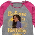 thumbnail image 3 of Disney Wish - Celebration - Believe In Birthday Wishes - Toddler & Youth Girls Raglan T-Shirt, 3 of 4