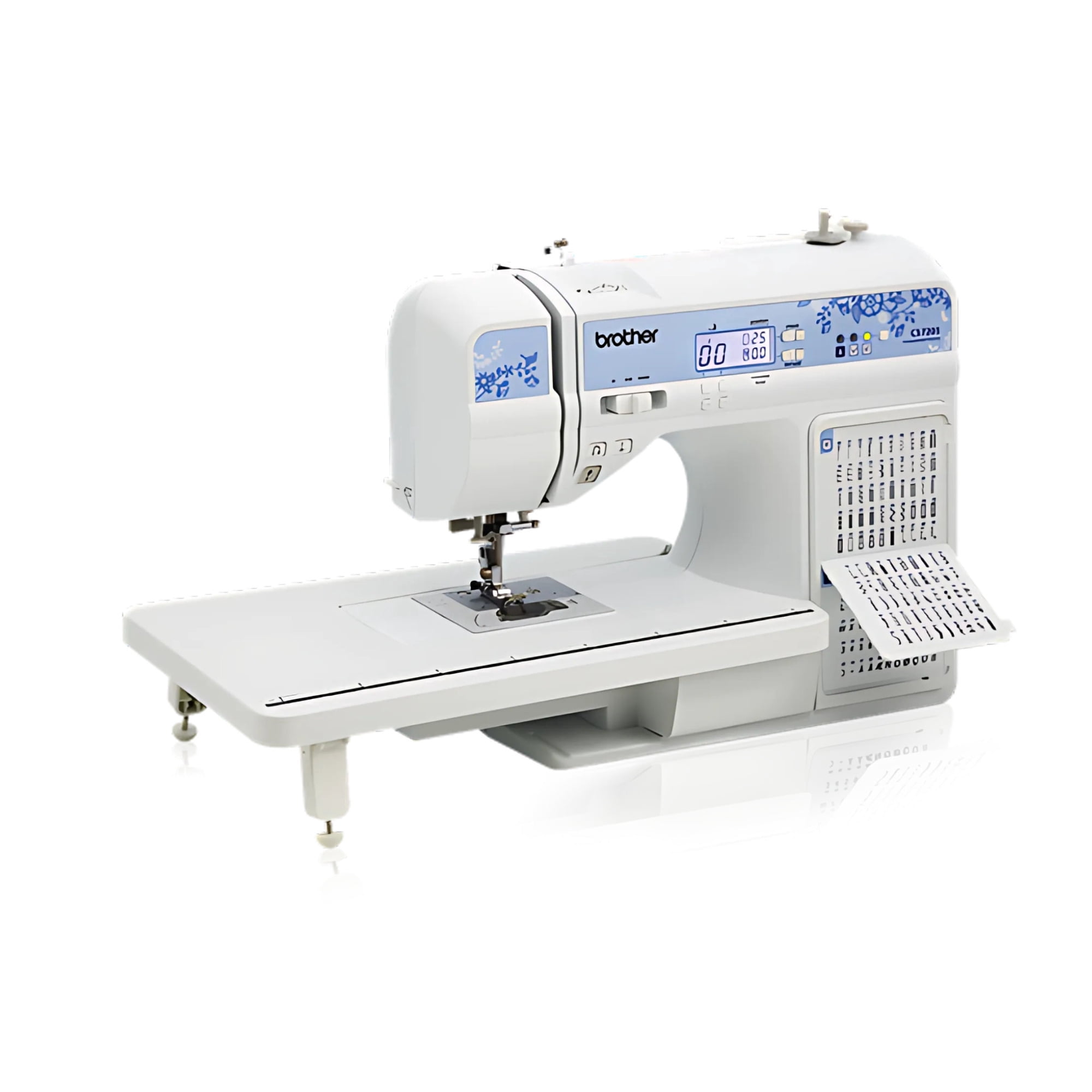 Brother CS7205 Computerized Sewing Machine with Wide Table 205 Built-In Stitches and 6-Piece Double Snap Spools Bundle