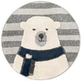thumbnail image 2 of Unique Loom Whimsy Kids Collection Area Rug - Snowman (3' 1" Round Gray/Ivory), 2 of 9