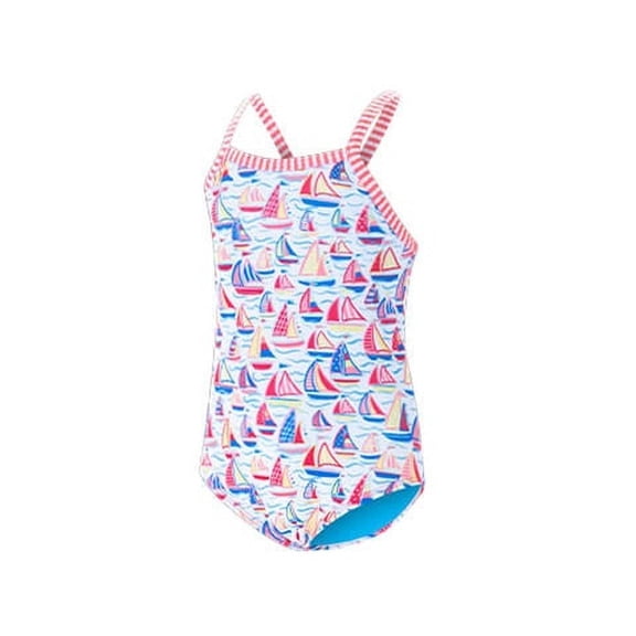 Dolfin Girls' High Tide Printed One Piece Swimsuit (Little Kid) High Tide