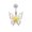 Yellow, variant on 1Pc CZ Gem Belly Ring Butterfly Navel Piercing Pierced Naval Body Jewelry-Pink