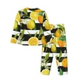 thumbnail image 2 of Disketp Pajamas Set Long Sleeve Sleepwear Womens Button Down Nightwear Pj Sets-Orange And Lemon, 2 of 9