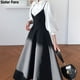 thumbnail image 2 of Sister Fara New Spring Dress 2022 Women Single Breasted Lantern Sleeve Shirt Set+Camisole Bow Pleated Solid DressesOne Size Gao Jinjia LED, 2 of 2