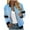 Light Blue, variant on Scyoekwg Women's Jackets Color Block Splicing Loose Long Sleeve Fall Coats Trendy Lightweight Stand Collar Zipper Jacket Casual Outerwear(Black,XL)