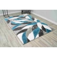 thumbnail image 3 of 4D Shaggy Rug Hand Carved Plush Thick Modern Contemporary Abstract For Living Room Bedroom 6994 (5'2"x7'5",Turquoise), 3 of 8