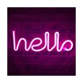 thumbnail image 1 of Yuarrent Lámparas de neón LED Decoración de dormitorio Luz colgante de pared divertida Suministros de vacaciones adorables Iluminación Iluminación navideña hola rosa, 1 of 6