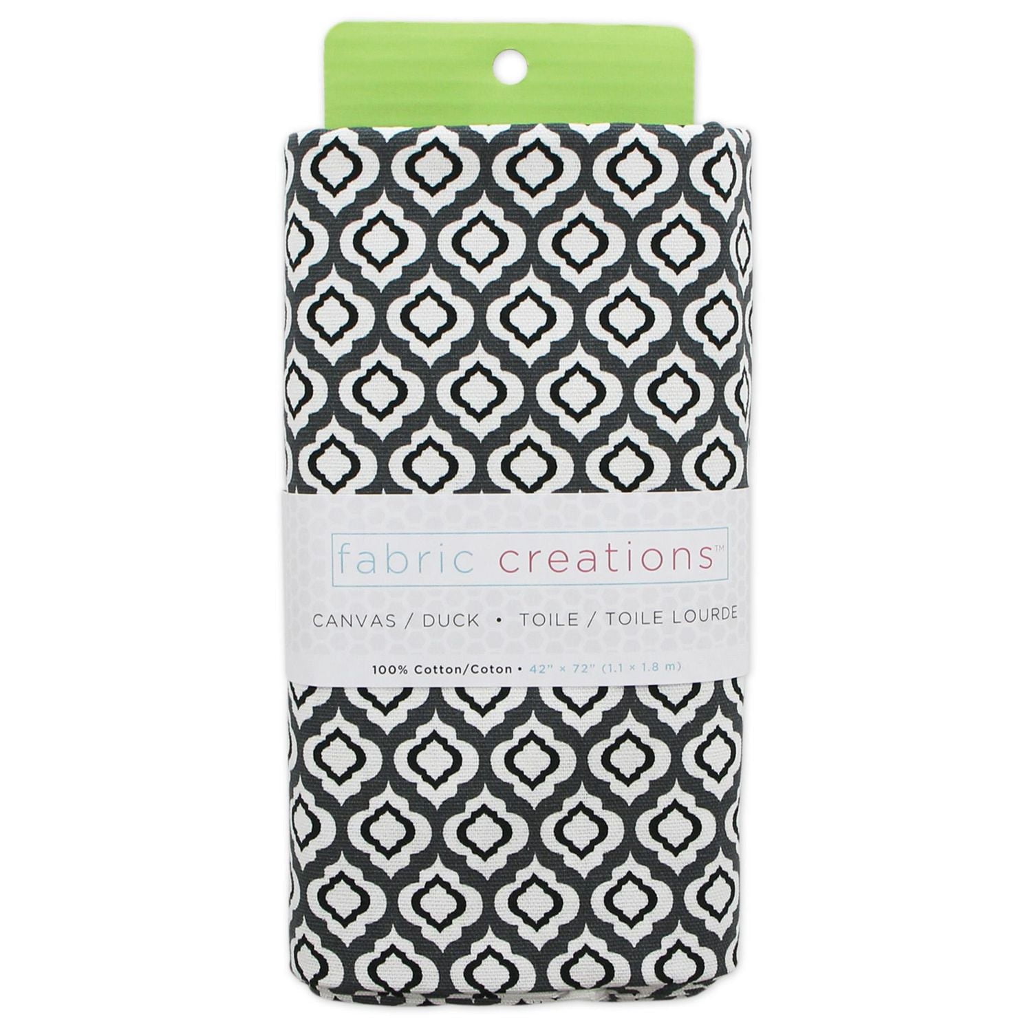 Fabric Creations Black Gems Canvas Pre-Cut Fabric - 42" x 72" / 1.1 m x 1.8 m