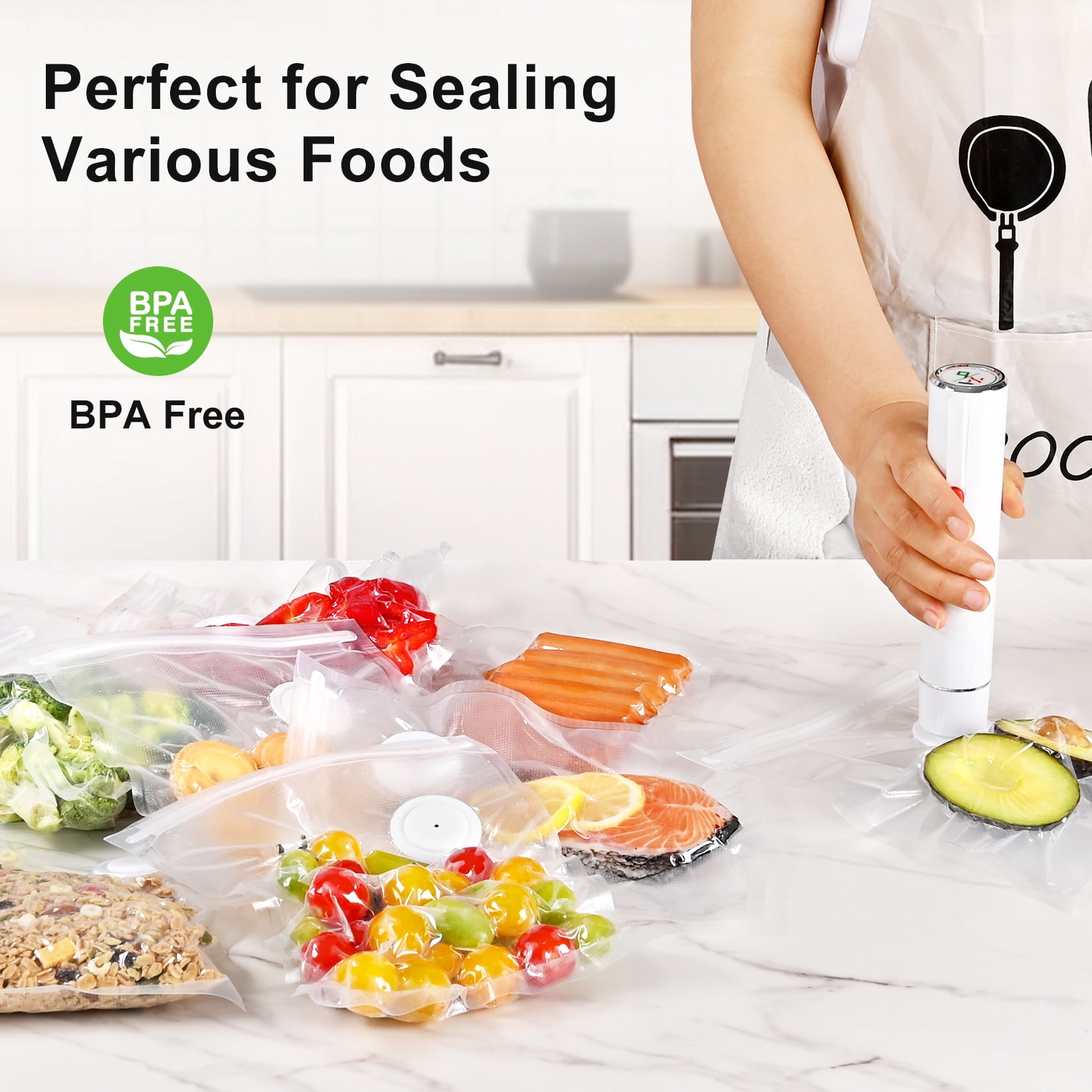 Vacuum Sealer,Powerful Handheld Vacuum Sealer Machine for Food with 30 Reusable Vacuum Sealer Bags