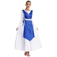thumbnail image 3 of inhzoy Women's Worship Praise Dance Tunic Overlay Liturgical Dancewear Pullover Vest Blue-A L, 3 of 7