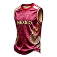 thumbnail image 2 of LNZGNM Soccer Cup 2026 Shirts for Men Oversized Mexico Jersey Brazil Jerseys Y2K V Neck Soccer Fan Tops,Hot Pink(XL), 2 of 4
